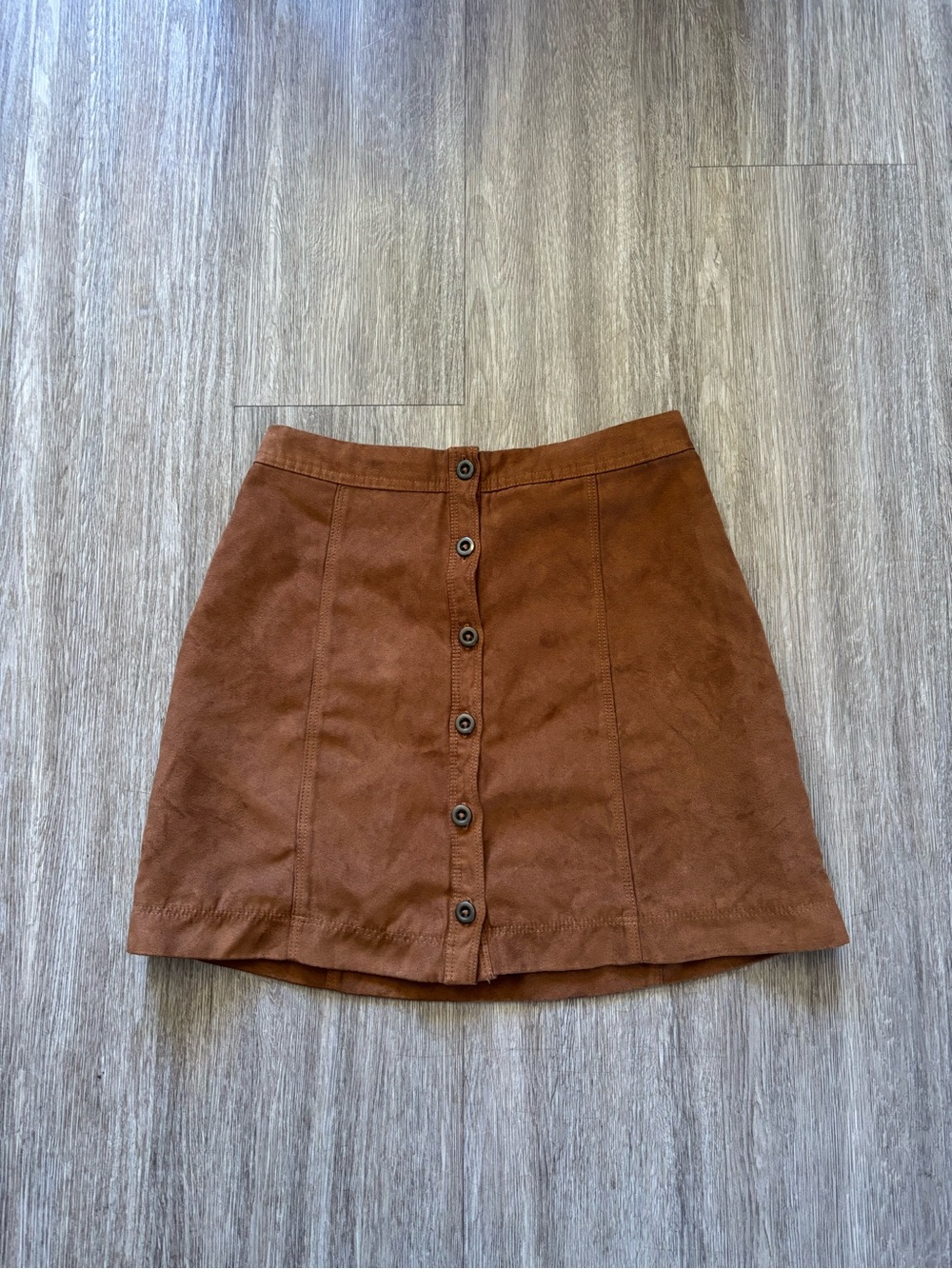 Hollister Brown Button-Front Mini Skirt